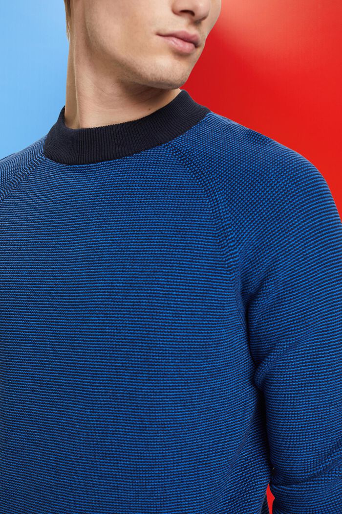 Sweter z półgolfem w paski, NAVY, detail image number 2
