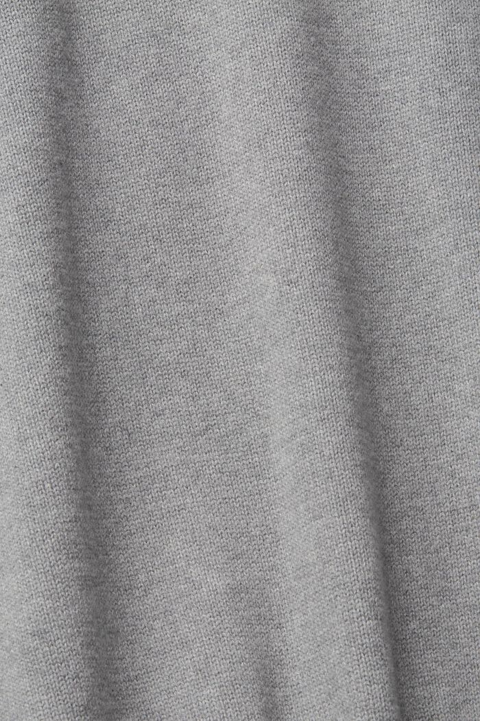 Dzianinowy sweter z dekoltem w serek, MEDIUM GREY, detail image number 1