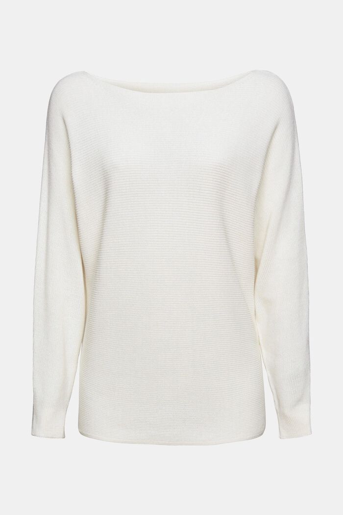 Sweter z łódkowym dekoltem, z bawełny organicznej/TENCELU™, OFF WHITE, detail image number 7