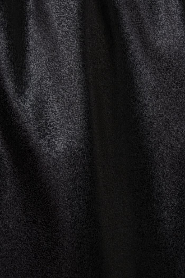 Spódnica mini z imitacji skóry, BLACK, detail image number 5