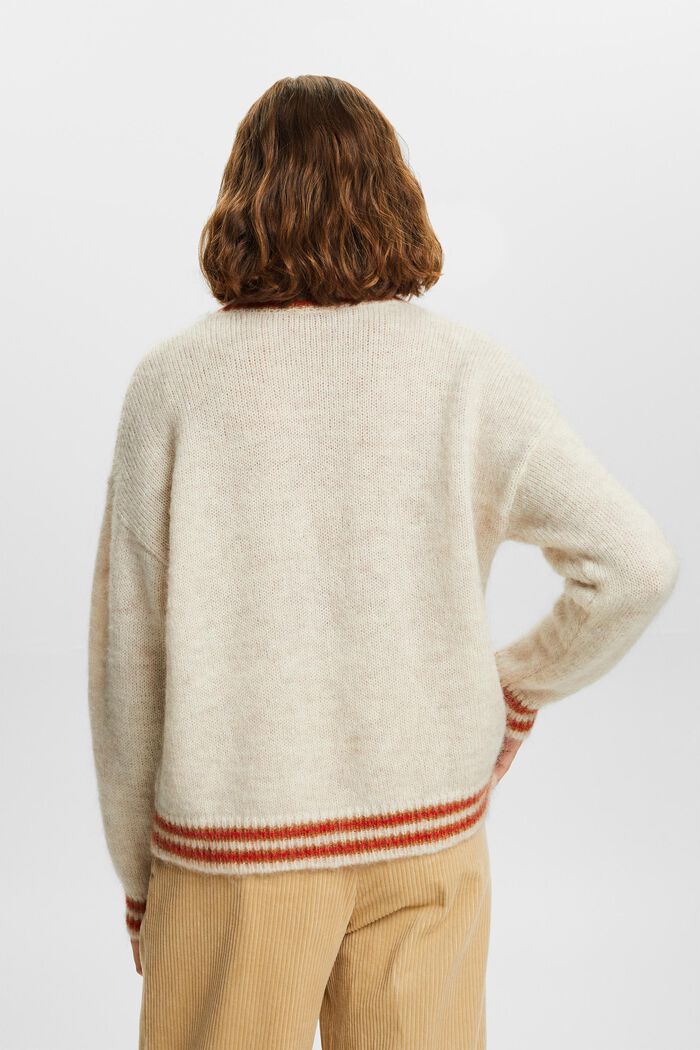 Sweter z mieszanki wełny i moheru, NEW CREAM BEIGE, detail image number 3
