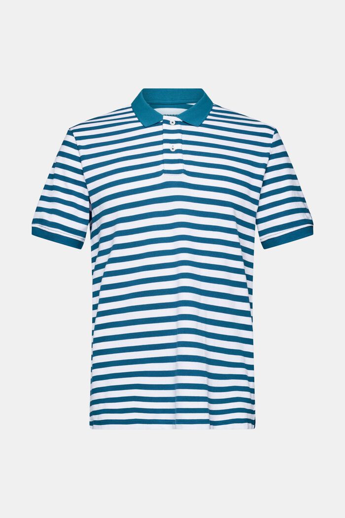 Koszulka polo w paski, slim fit, PETROL BLUE, detail image number 5