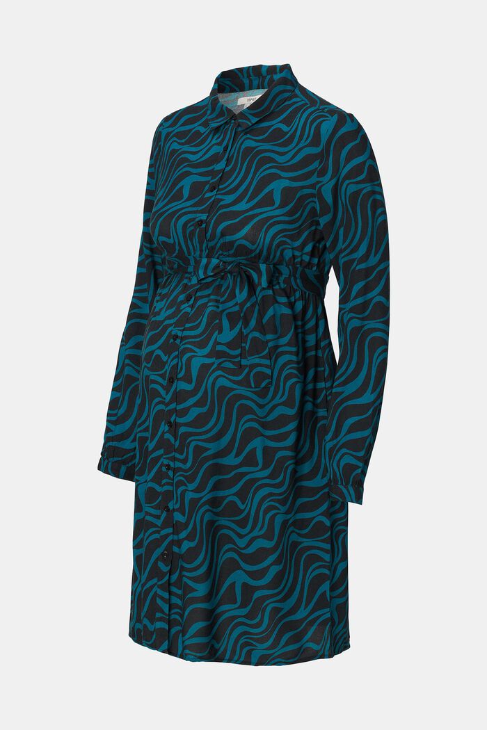 Wzorzysta koszulowa sukienka, BLUE CORAL, detail image number 6