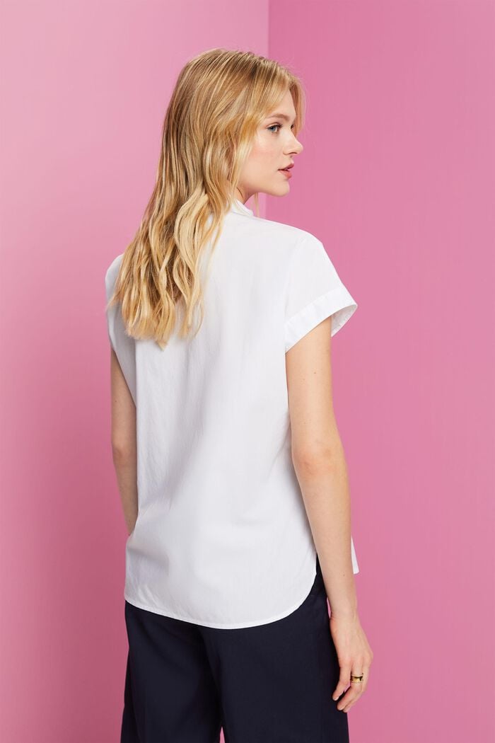 Koszulowa bluzka ze 100% bawełny, WHITE, detail image number 3