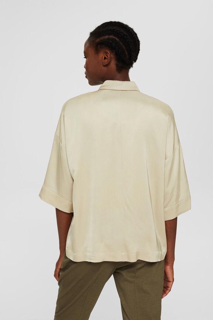 Bluzka koszulowa z LENZING™ ECOVERO™, DUSTY GREEN, detail image number 3