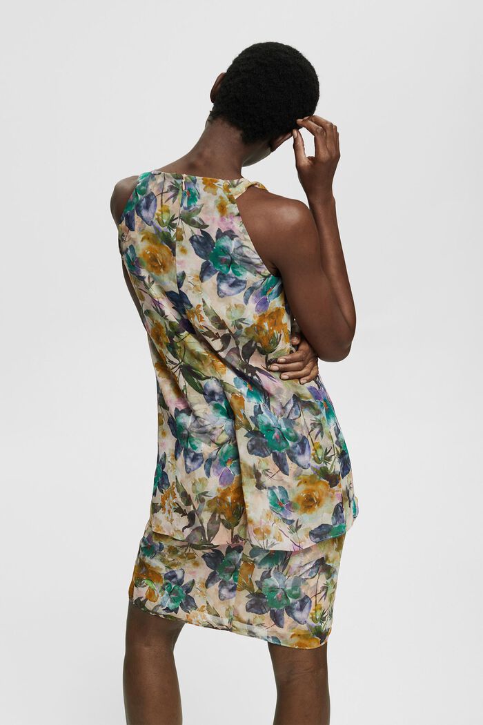 Z recyklingu: szyfonowa sukienka z kwiatowym wzorem, OFF WHITE, detail image number 2