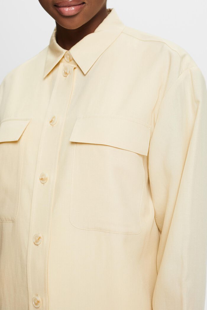 Koszula zapinana na guziki, fason oversize, SAND, detail image number 3