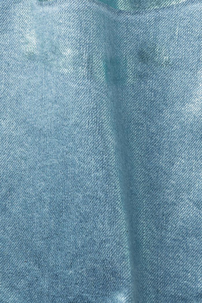 Dżinsowa spódnica mini z metalicznym połyskiem, DENIM/PISTACHIO GREEN, detail image number 6