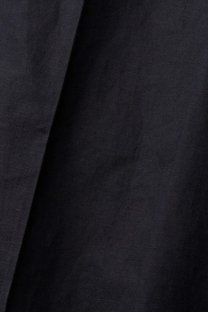 Z lnem: spodnie z szerokimi nogawkami i rozcięciami, BLACK, detail image number 7