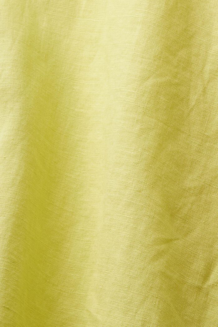Koszula z bawełny i lnu, PASTEL YELLOW, detail image number 5