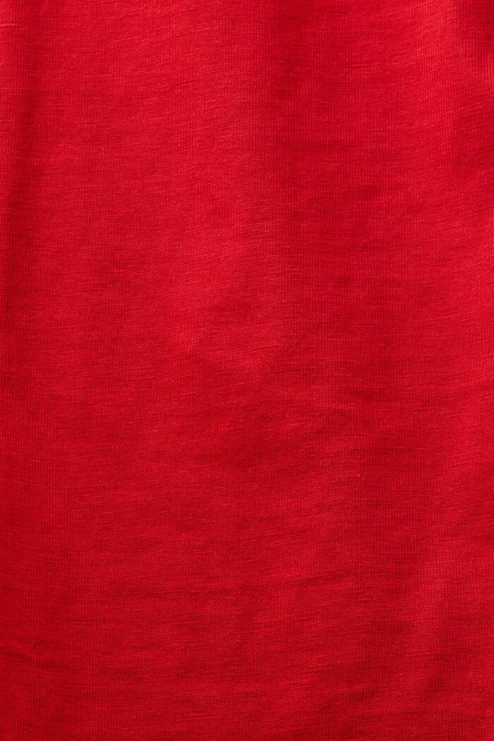 T-shirt z logo z okrągłym dekoltem, DARK RED, detail image number 4
