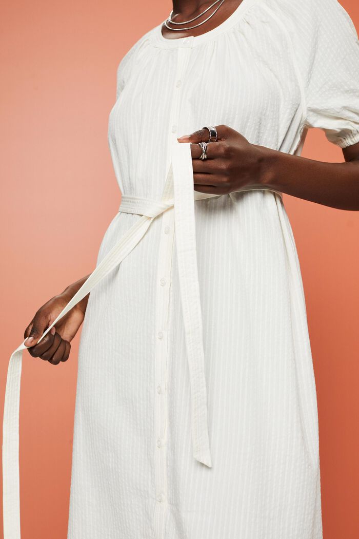 Sukienka midi z paskiem, mieszanka bawełniana, WHITE, detail image number 2