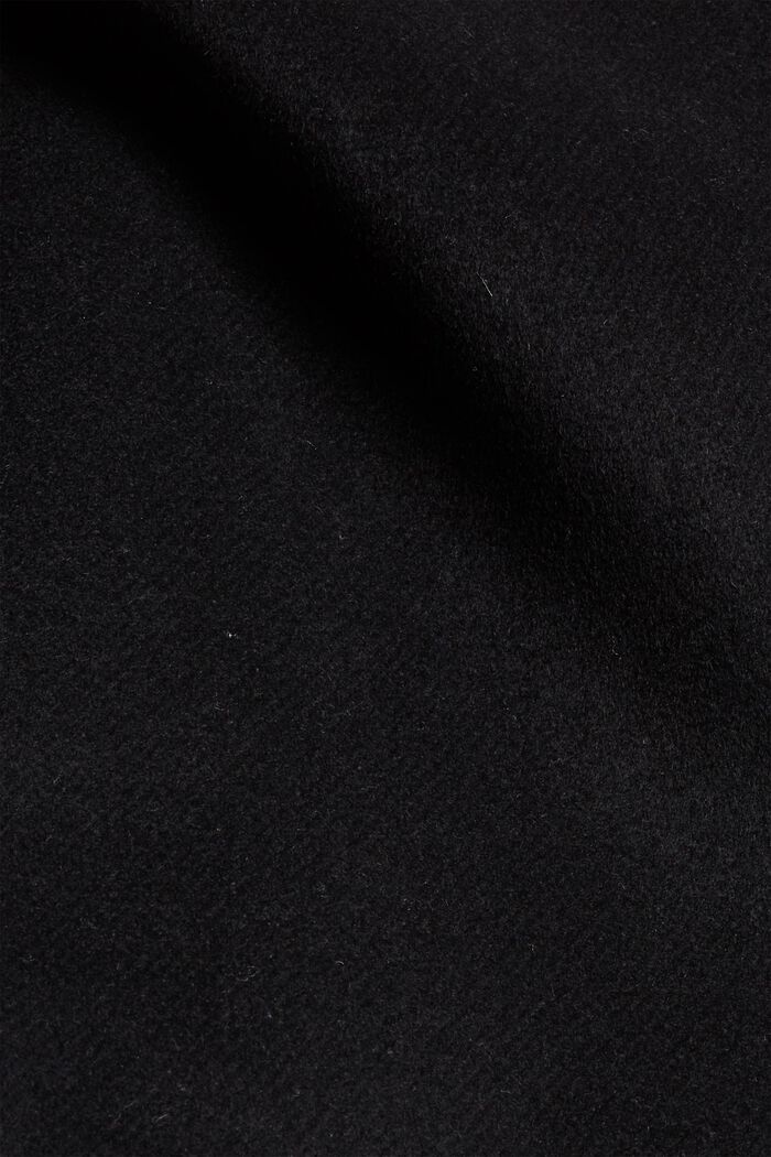 Z mieszanki wełnianej: płaszcz ze stójką, BLACK, detail image number 4