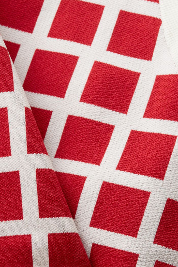 Żakardowy sweter bez rękawów o krótszym kroju, DARK RED, detail image number 5