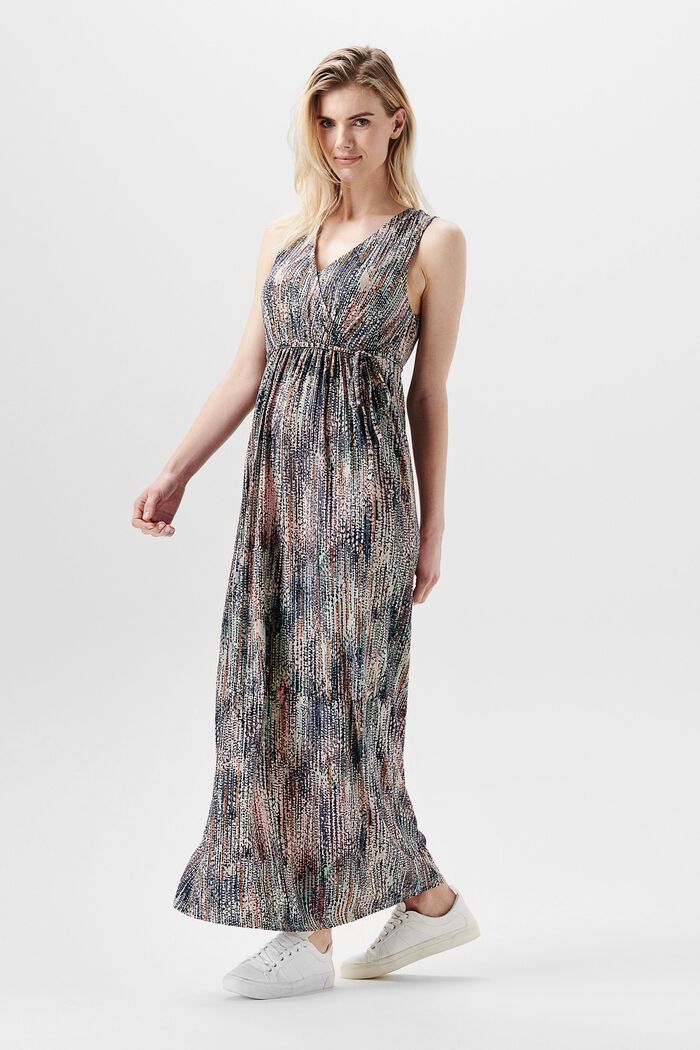 Wzorzysta sukienka maxi, LENZING™ ECOVERO™, PALE MINT, detail image number 1