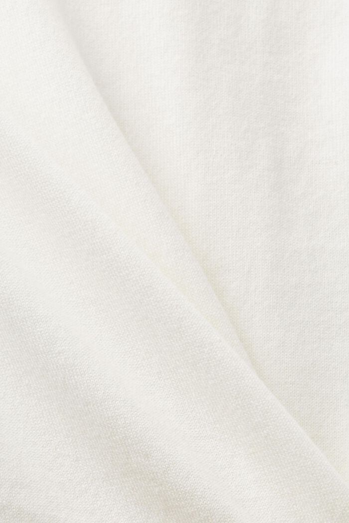 Bawełniany sweter z dekoltem w serek, OFF WHITE, detail image number 5
