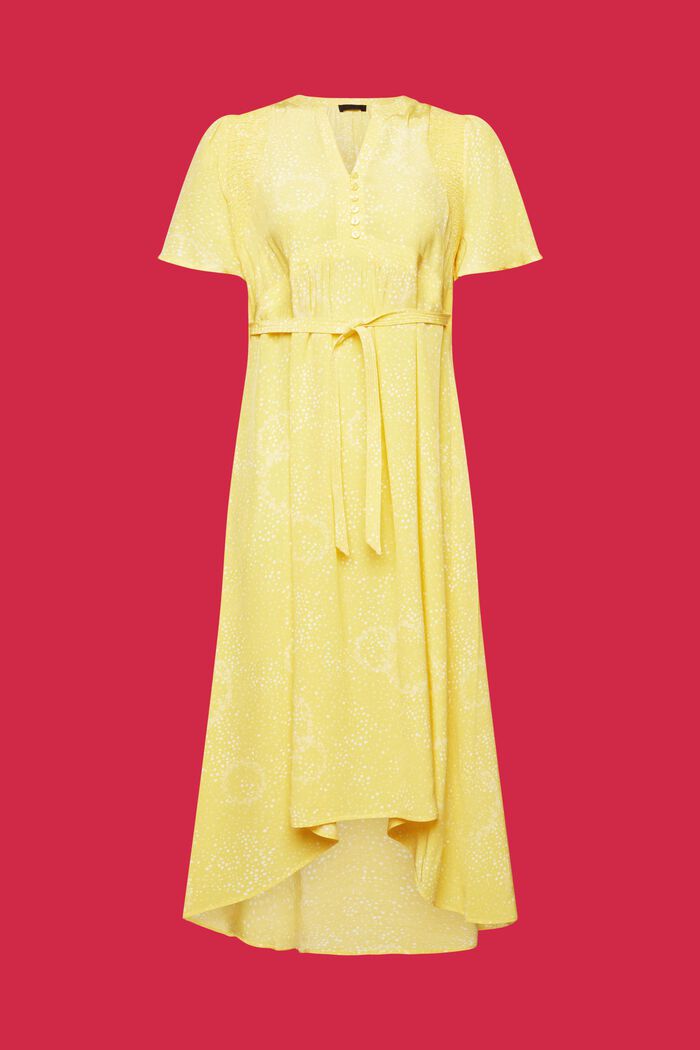 Sukienka midi z nadrukiem i tasiemkami z tyłu, LIGHT YELLOW, detail image number 7