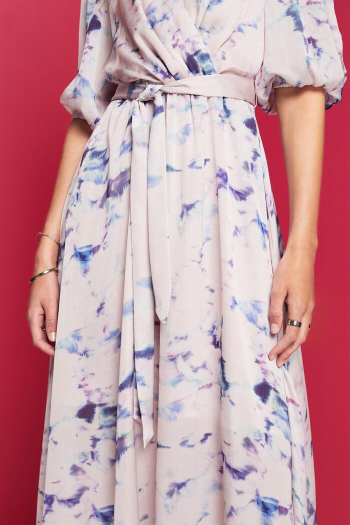 Sukienka midi z kopertowym efektem, PASTEL PINK, detail image number 4