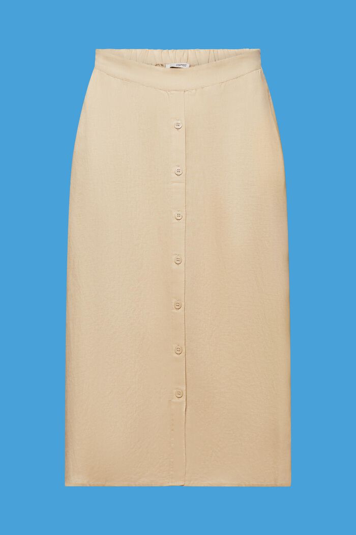 Spódnica midi, mieszanka lnu i bawełny, SAND, detail image number 7