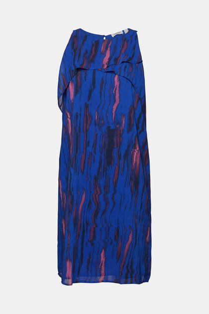 Sukienka mini z szyfonowej krepy z nadrukiem