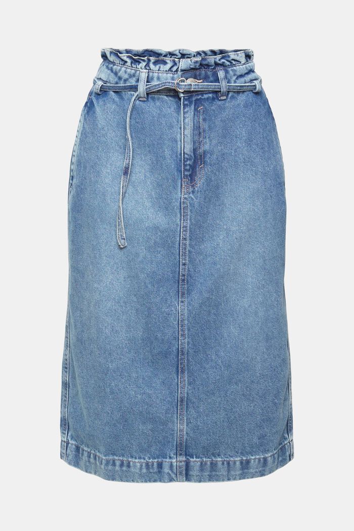 Dżinsowa spódnica z pasem w stylu paperbag