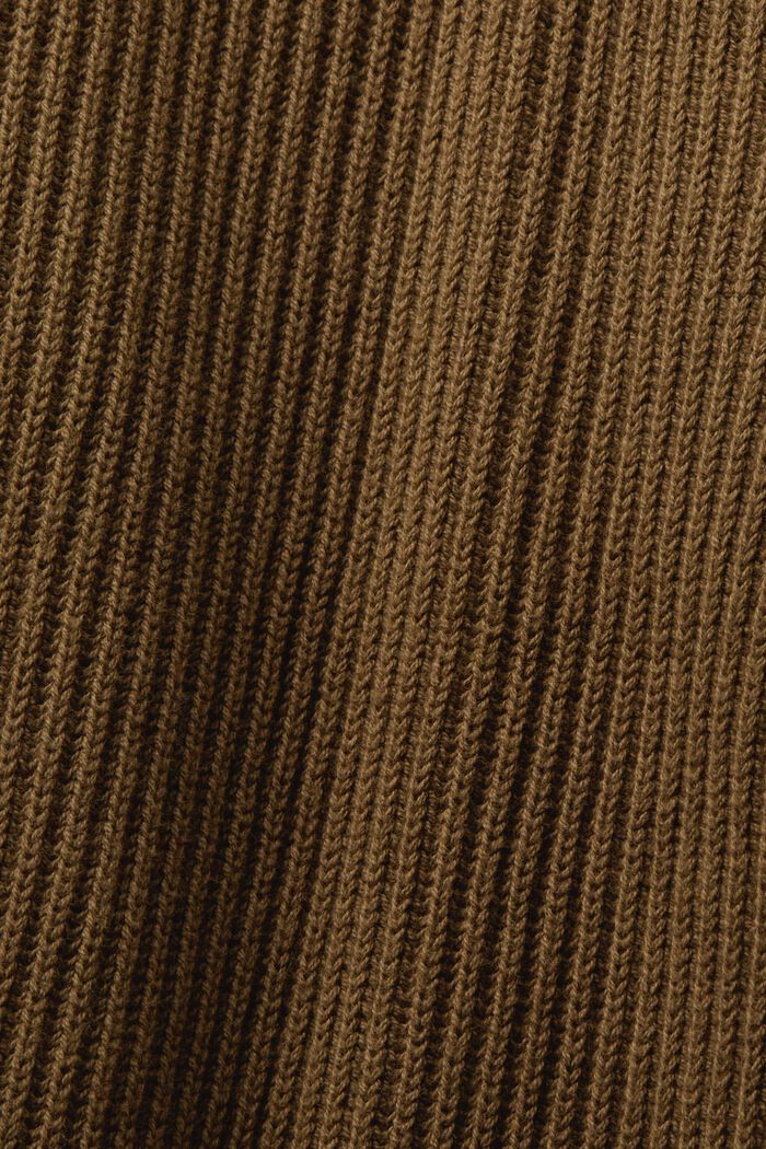 Prążkowany kardigan z dekoltem w serek, KHAKI GREEN, detail image number 4