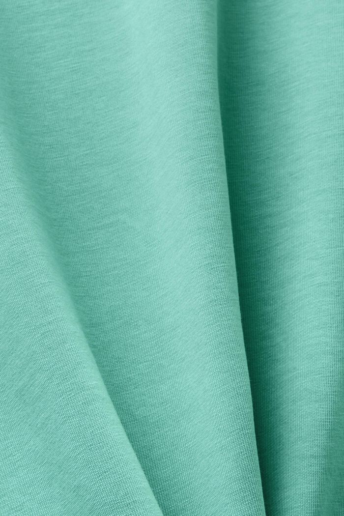 Graficzna koszulka z bawełnianego dżerseju, DUSTY GREEN, detail image number 5