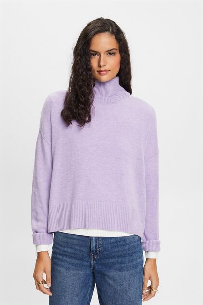 Sweter z półgolfem z mieszanki wełnianej