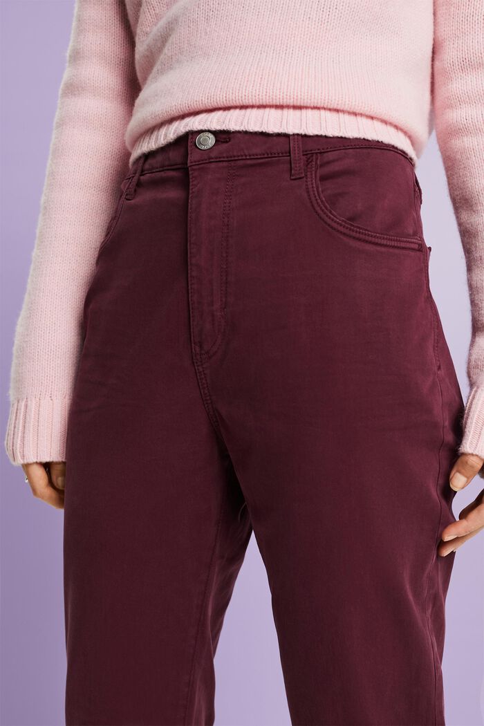 Spodnie z diagonalu, fason slim fit, BORDEAUX RED, detail image number 3