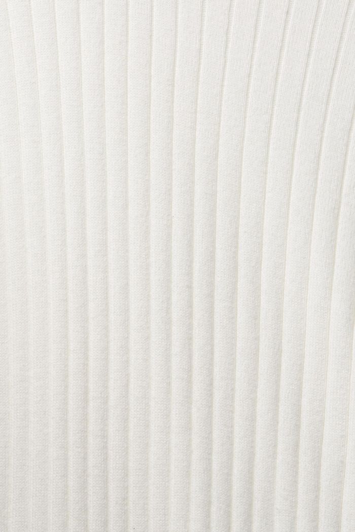 Prążkowany sweter z krótkim rękawem, OFF WHITE, detail image number 5