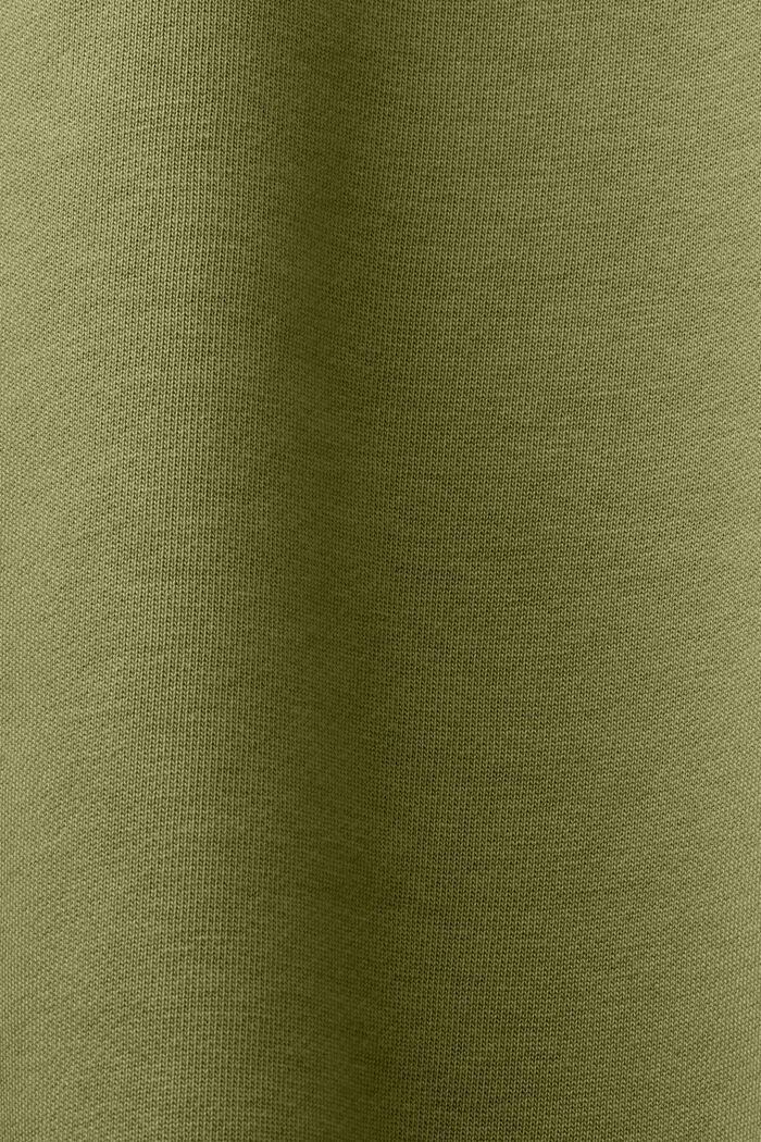 Bluza unisex z logo z bawełnianego polaru, OLIVE, detail image number 6