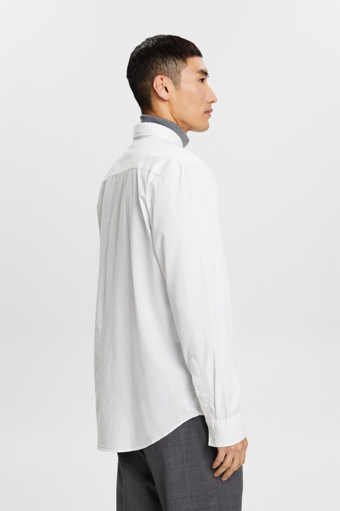 Popelinowa koszula z przypinanym kołnierzykiem, 100% bawełny, WHITE, detail image number 3