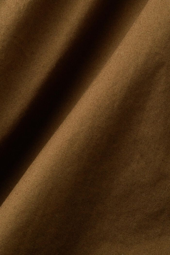 Spódnica midi ze sznurkiem ściągającym z mieszanki bawełnianej, DARK KHAKI, detail image number 5