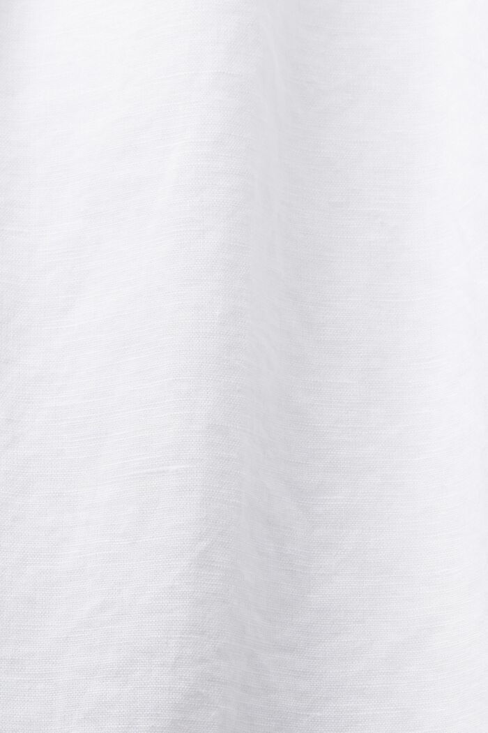 Bluzka bez rękawów z bawełny i lnu, WHITE, detail image number 4