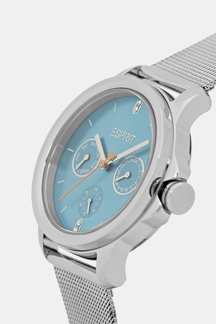 Zegarek wielofunkcyjny z bransoletą z siateczki, SILVER, detail image number 1