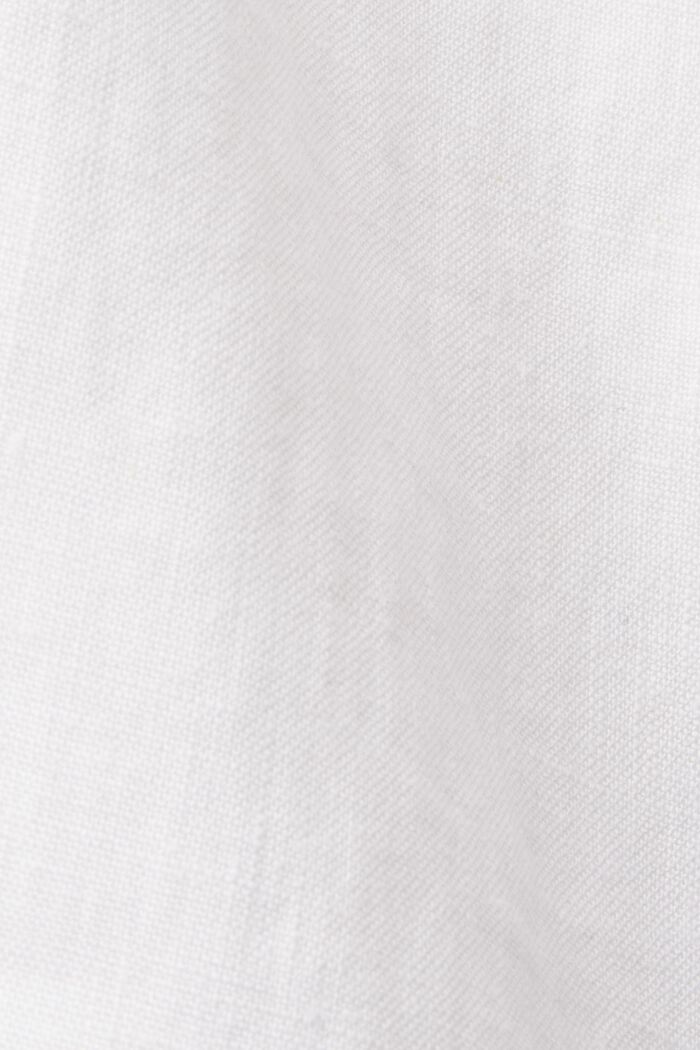 Lniane spodnie na gumce z szerokimi nogawkami, WHITE, detail image number 5