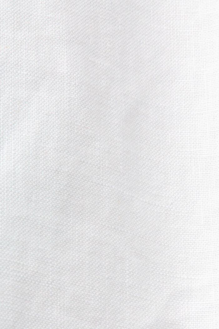 Spódnica midi z paskiem, 100% lnu, WHITE, detail image number 5