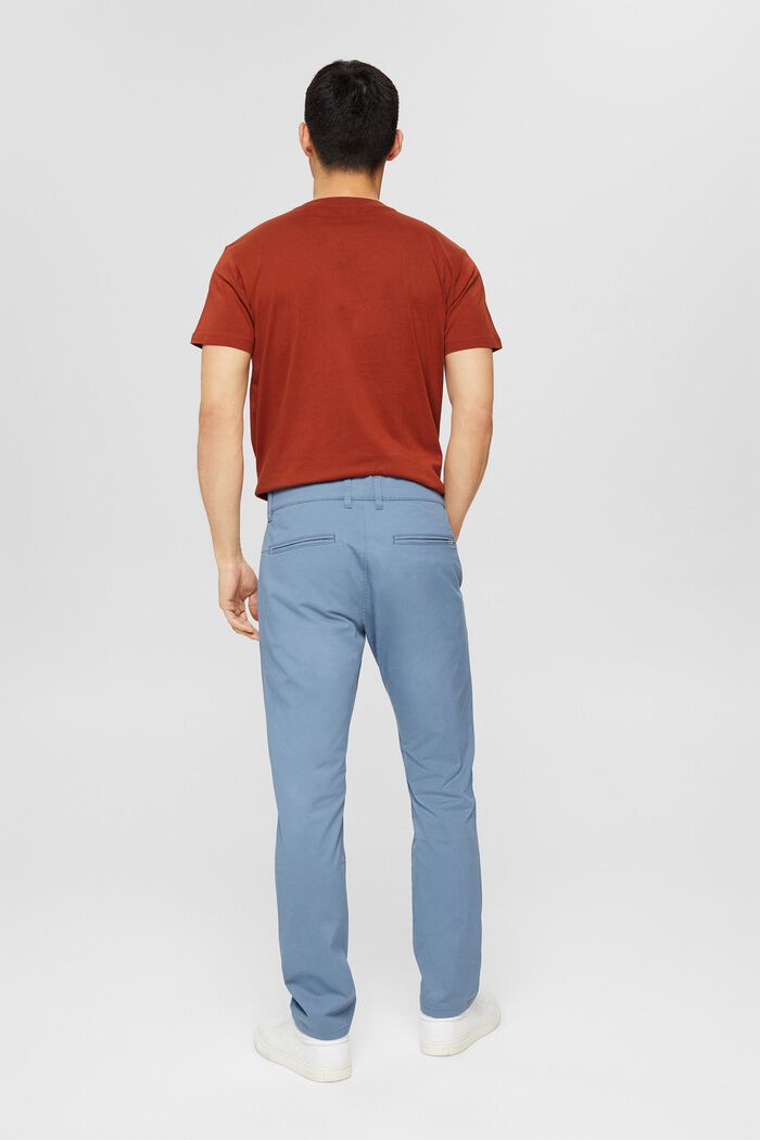 Wąskie spodnie chino z bawełny organicznej, BLUE, detail image number 3