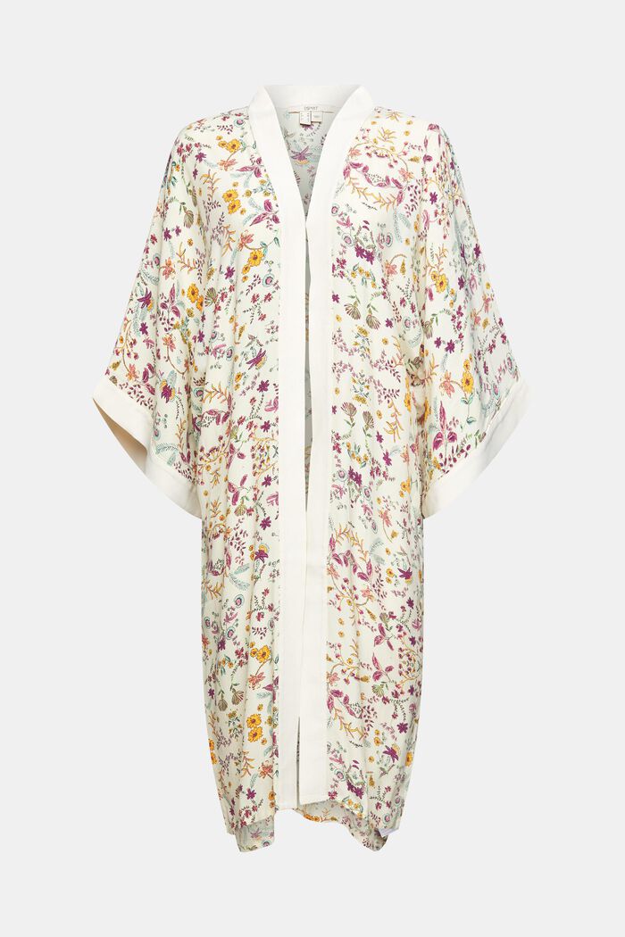 Kimono w kwiatowy nadruk, CREAM BEIGE, detail image number 0