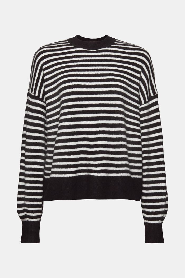 Dzianinowy sweter z szerokimi rękawami, NEW BLACK, detail image number 6