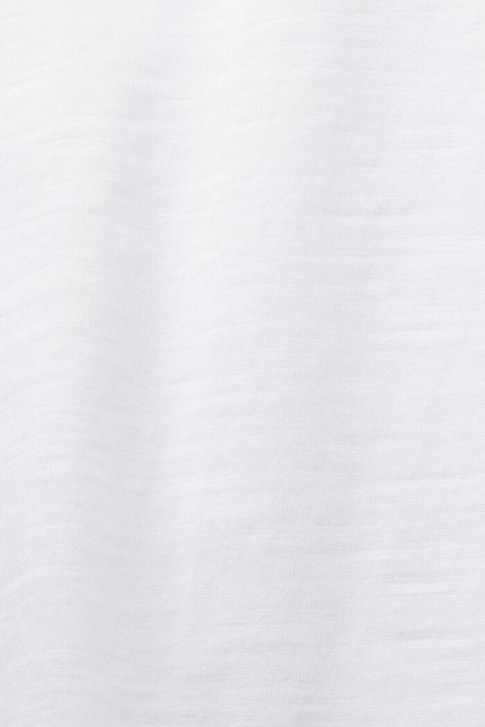 T-shirt z dekoltem w serek, 100% bawełny, WHITE, detail image number 5