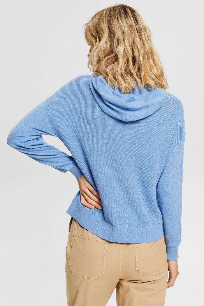 Sweter z kapturem, 100% bawełny, LIGHT BLUE LAVENDER, detail image number 3