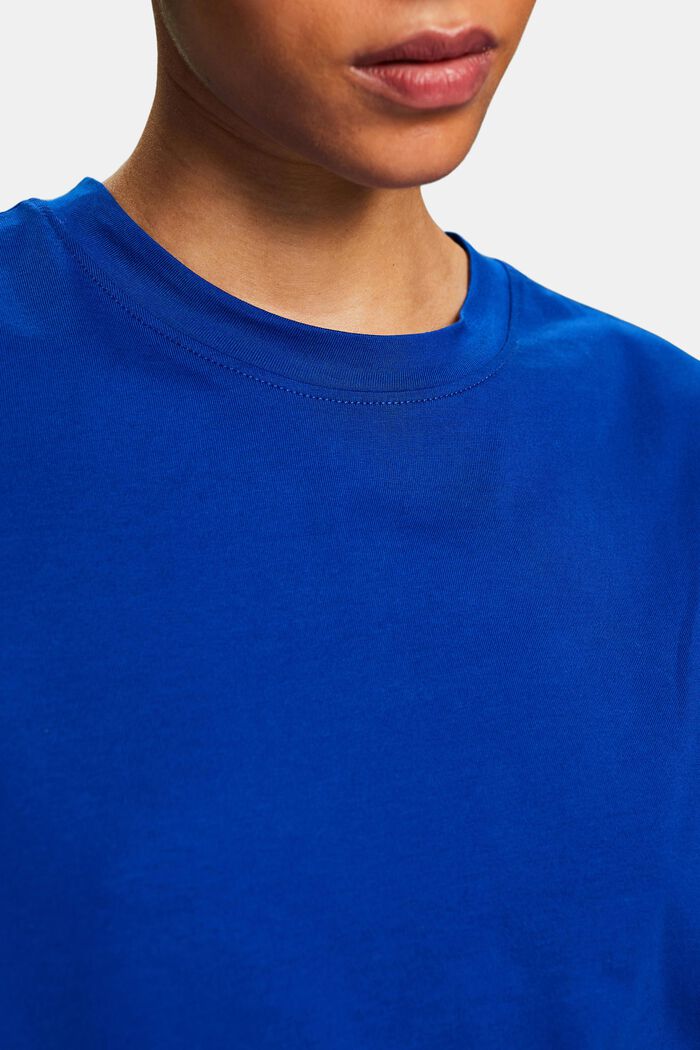 T-shirt z okrągłym dekoltem z bawełny pima, BRIGHT BLUE, detail image number 3