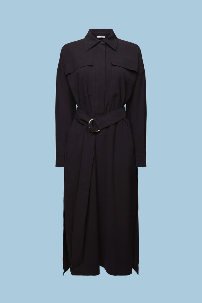 Sukienka midi w stylu utility, BLACK, detail image number 6