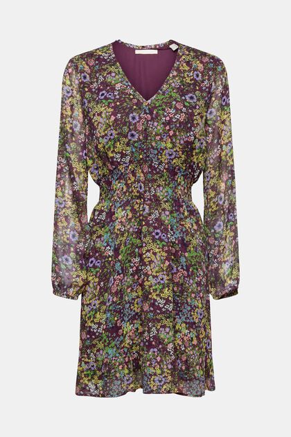Sukienka mini z tkaniny z kwiatowym wzorem