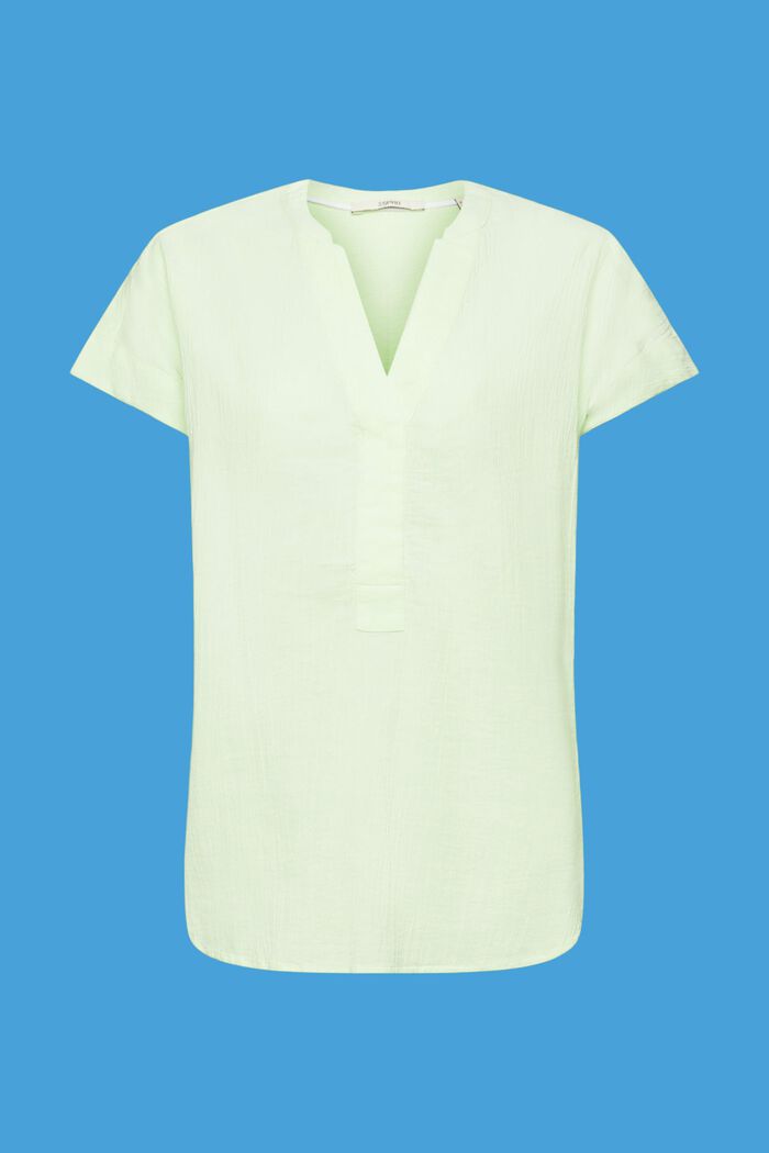 Fakturowana bluza z bawełny, CITRUS GREEN, detail image number 7