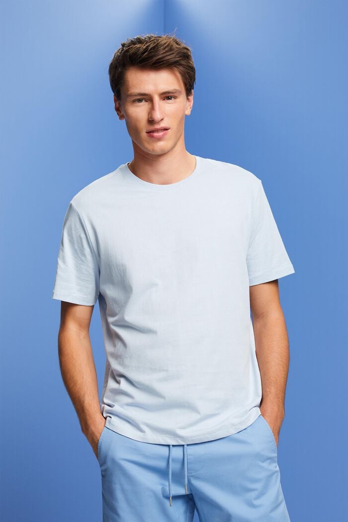 Dżersejowy T-shirt z nadrukiem, 100% bawełny, PASTEL BLUE, detail image number 0