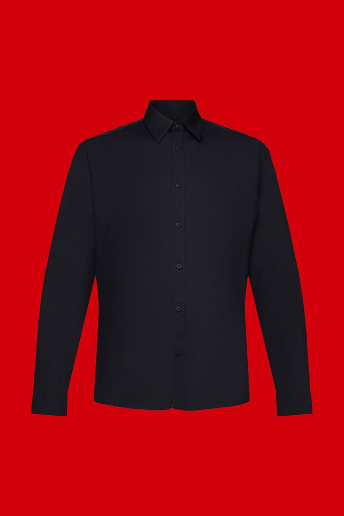 Bawełniana koszula, slim fit, BLACK, detail image number 5