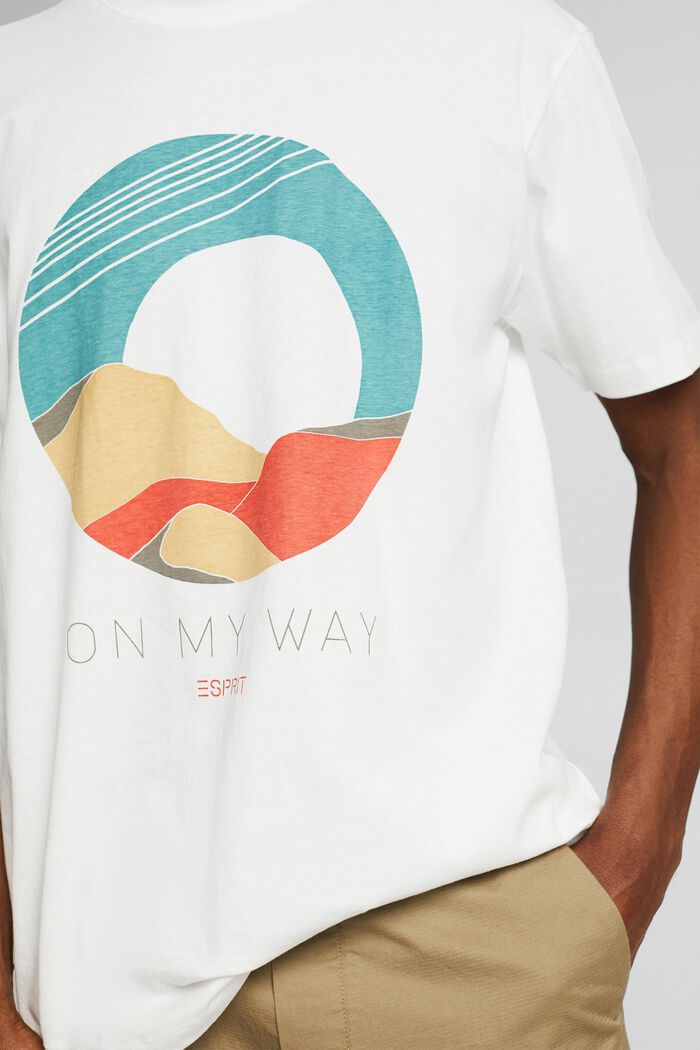 T-shirt z nadrukiem z bawełny ekologicznej, OFF WHITE, detail image number 1