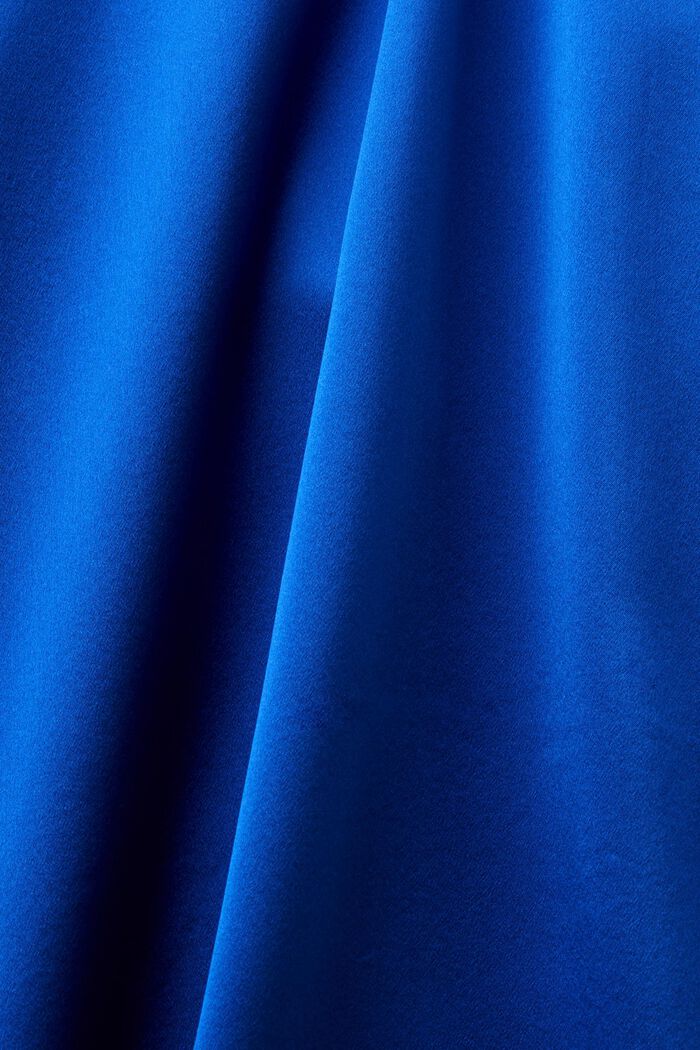 Sukienka midi z paskiem z jedwabnej satyny, BRIGHT BLUE, detail image number 5